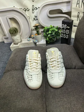 Adidas Perforated Leather Lace-Up Mule Loafers 10