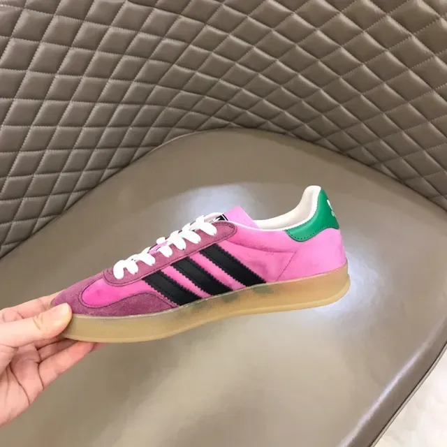 Adidas Pink Black Suede Upper Three-Stripe Side Lifestyle Sneakers 2