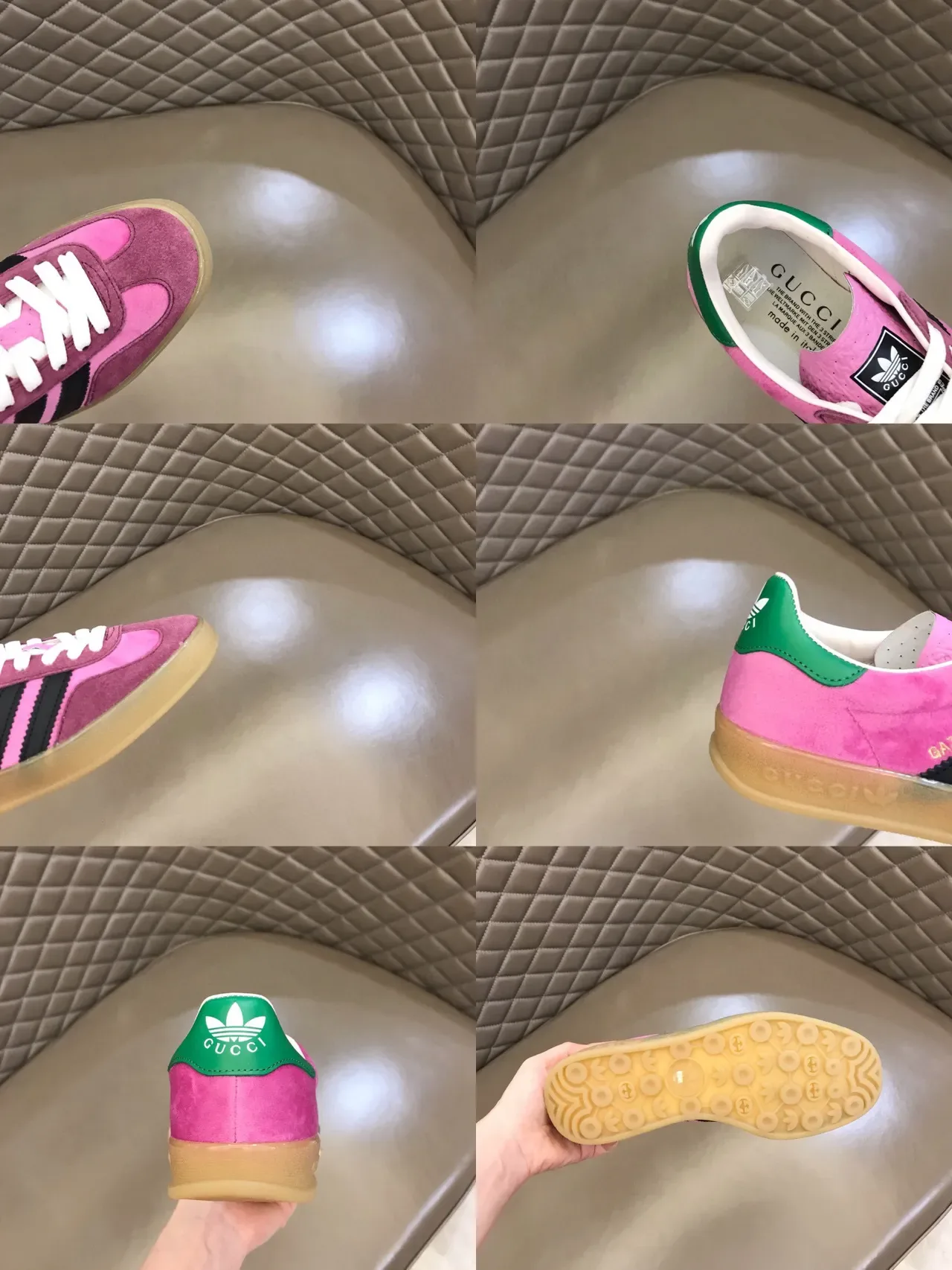 Adidas Pink Black Suede Upper Three-Stripe Side Lifestyle Sneakers 3