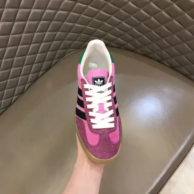 Adidas Pink Black Suede Upper Three-Stripe Side Lifestyle Sneakers 4