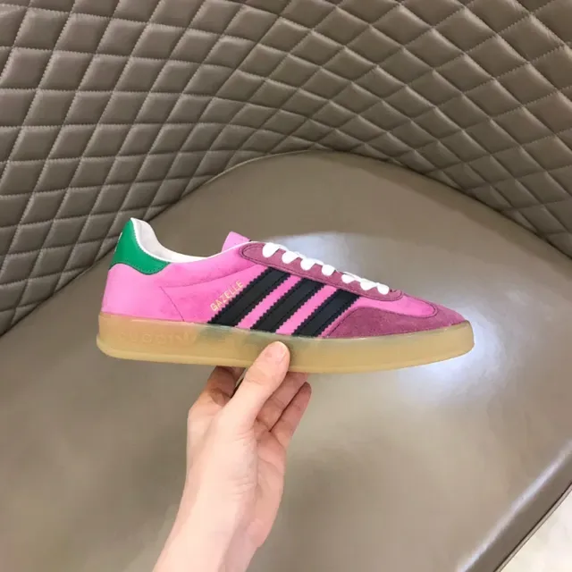 Adidas Pink Black Suede Upper Three-Stripe Side Lifestyle Sneakers 5