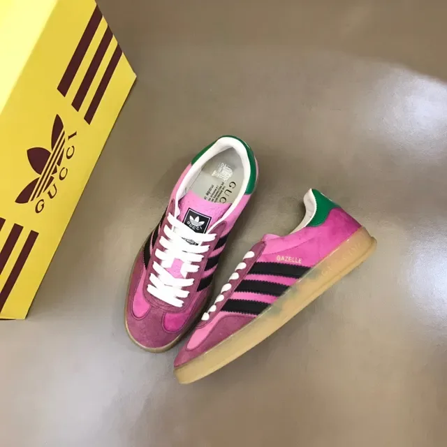 Adidas Pink Black Suede Upper Three-Stripe Side Lifestyle Sneakers 6