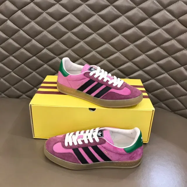 Adidas Pink Black Suede Upper Three-Stripe Side Lifestyle Sneakers 8