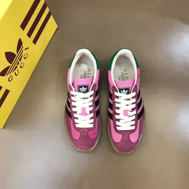 Adidas Pink Black Suede Upper Three-Stripe Side Lifestyle Sneakers 9