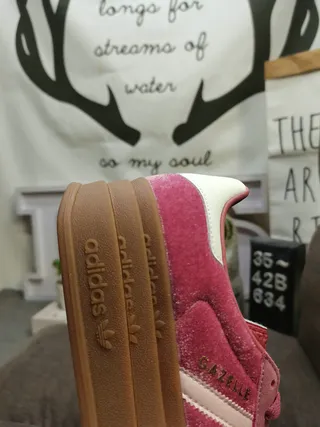 Adidas Pink Brown Velvet Upper White Three Stripes Lifestyle Sneakers 3