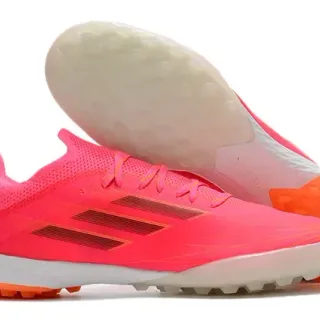 Adidas Pink Orange Low-Cut Synthetic Mesh Upper Artificial-Grass Soccer Shoes