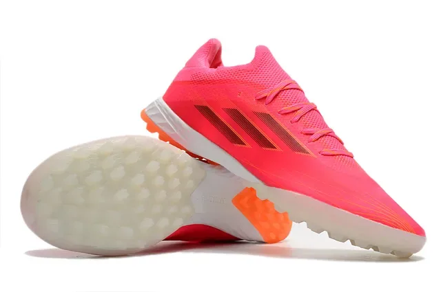 Adidas Pink Orange Low-Cut Synthetic Mesh Upper Artificial-Grass Soccer Shoes 4