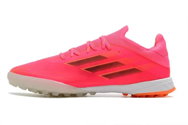Adidas Pink Orange Low-Cut Synthetic Mesh Upper Artificial-Grass Soccer Shoes 7