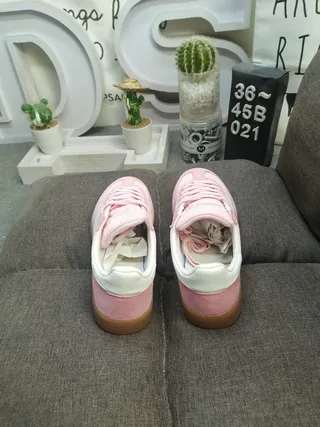 Adidas Pink White Corduroy-Textured Side Panels Suede Upper Lifestyle Sneakers 8