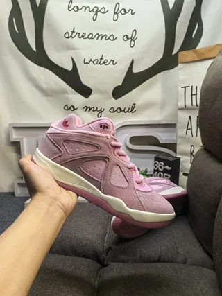 Adidas Pink White Low-Top Padded Collar Lifestyle Sneakers 5