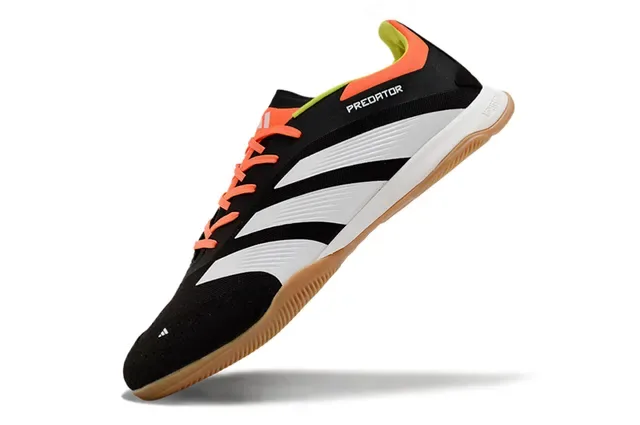 Adidas Predator Black Orange Low-Cut Synthetic Upper Three-Stripe Side Panel Indoor Soccer Shoes 3