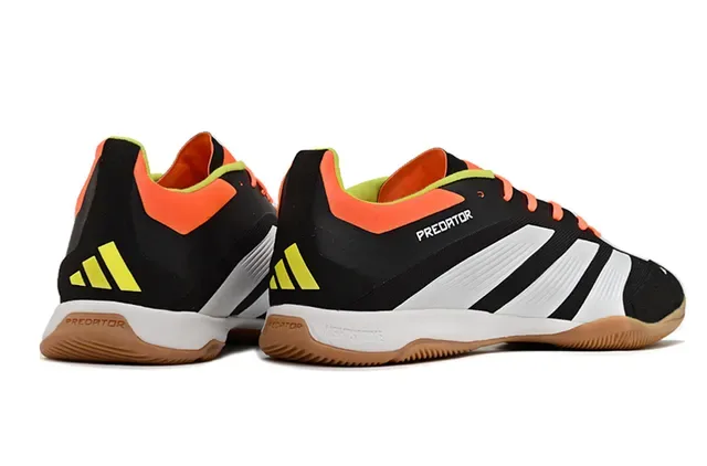 Adidas Predator Black Orange Low-Cut Synthetic Upper Three-Stripe Side Panel Indoor Soccer Shoes 4