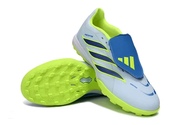 Adidas Predator Blue Green Low-Cut Laceless Strap Closure Turf Soccer Shoes 4