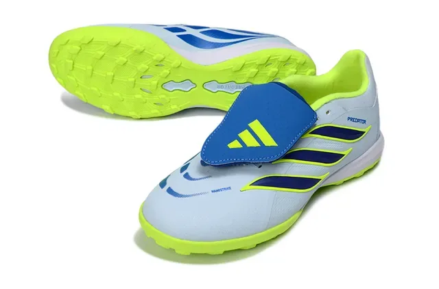 Adidas Predator Blue Green Low-Cut Laceless Strap Closure Turf Soccer Shoes 5