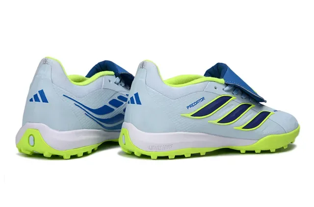 Adidas Predator Blue Green Low-Cut Laceless Strap Closure Turf Soccer Shoes 6