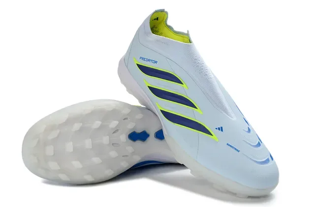 Adidas Predator Blue Navy Laceless Sock-Fit Upper Molded Rubber Outsole Turf Soccer Shoes 13