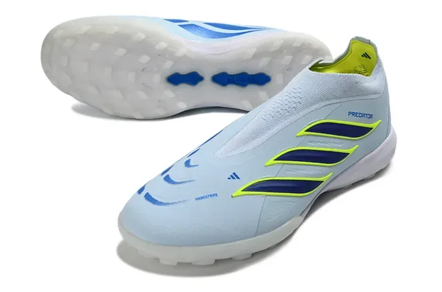 Adidas Predator Blue Navy Laceless Sock-Fit Upper Molded Rubber Outsole Turf Soccer Shoes 14