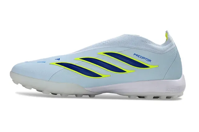 Adidas Predator Blue Navy Laceless Sock-Fit Upper Molded Rubber Outsole Turf Soccer Shoes 17