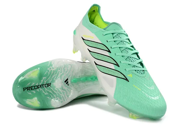 Adidas Predator Green White Low-Cut Lace-Up Boot Textured Forefoot Cage Firm-Ground Soccer Shoes 12