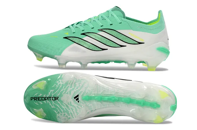 Adidas Predator Green White Low-Cut Lace-Up Boot Textured Forefoot Cage Firm-Ground Soccer Shoes 14