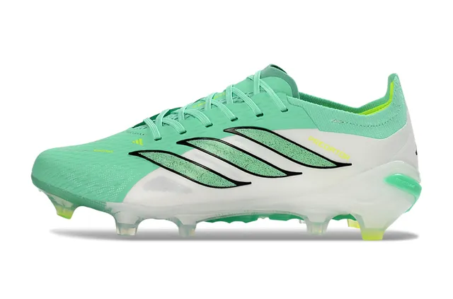 Adidas Predator Green White Low-Cut Lace-Up Boot Textured Forefoot Cage Firm-Ground Soccer Shoes 17
