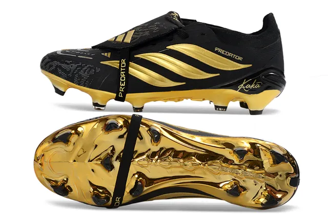 Adidas Predator Kaka Black and Gold Firm-Ground Soccer Shoes 6