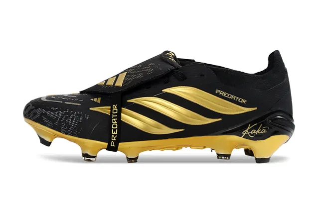 Adidas Predator Kaka Black and Gold Firm-Ground Soccer Shoes 7