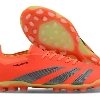 Adidas Predator Orange Gray Low-Cut Synthetic Upper Ribbed Forefoot Texture Firm-Ground Soccer Shoes