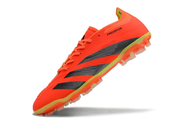 Adidas Predator Orange Gray Low-Cut Synthetic Upper Ribbed Forefoot Texture Firm-Ground Soccer Shoes 3