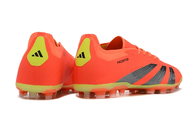 Adidas Predator Orange Gray Low-Cut Synthetic Upper Ribbed Forefoot Texture Firm-Ground Soccer Shoes 5