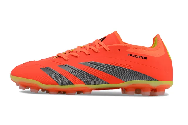 Adidas Predator Orange Gray Low-Cut Synthetic Upper Ribbed Forefoot Texture Firm-Ground Soccer Shoes 7
