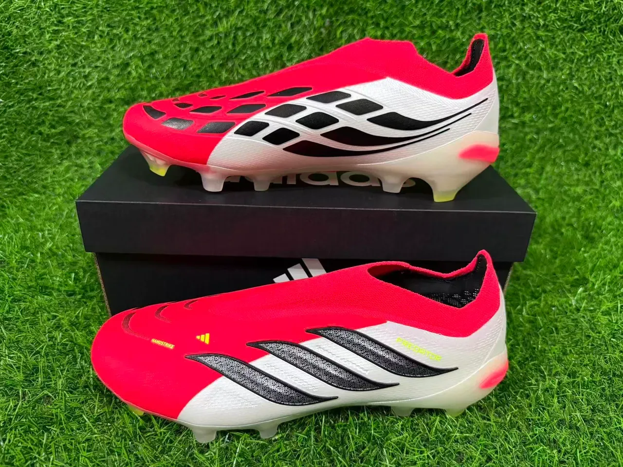 Adidas Predator Rouge Blanc Noir Firm-Ground Chaussures de football 8
