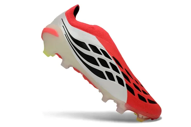 Adidas Predator Rouge Blanc Noir Firm-Ground Chaussures de football 11