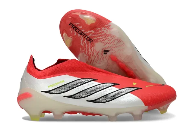 Adidas Predator Rouge Blanc Noir Firm-Ground Chaussures de football 15