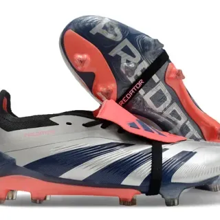 Adidas Predator चाँदी नेवी कोरल फर्म-ग्राउंड फुटबॉल जूते