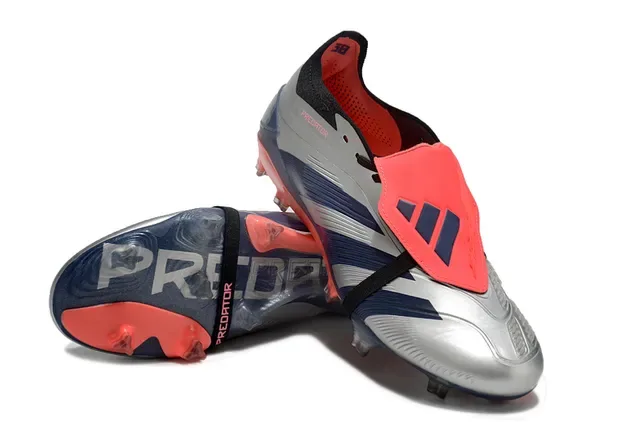 Adidas Predator Argent Marine Corail Firm-Ground Chaussures de Football 4