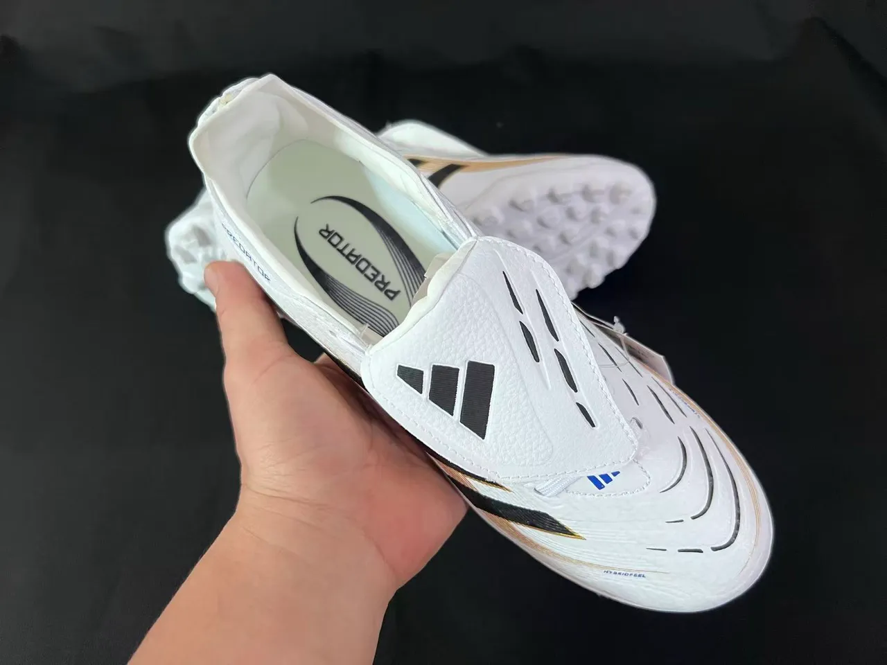 Adidas Predator Chaussures de football Turf Blanc Noir Or 5