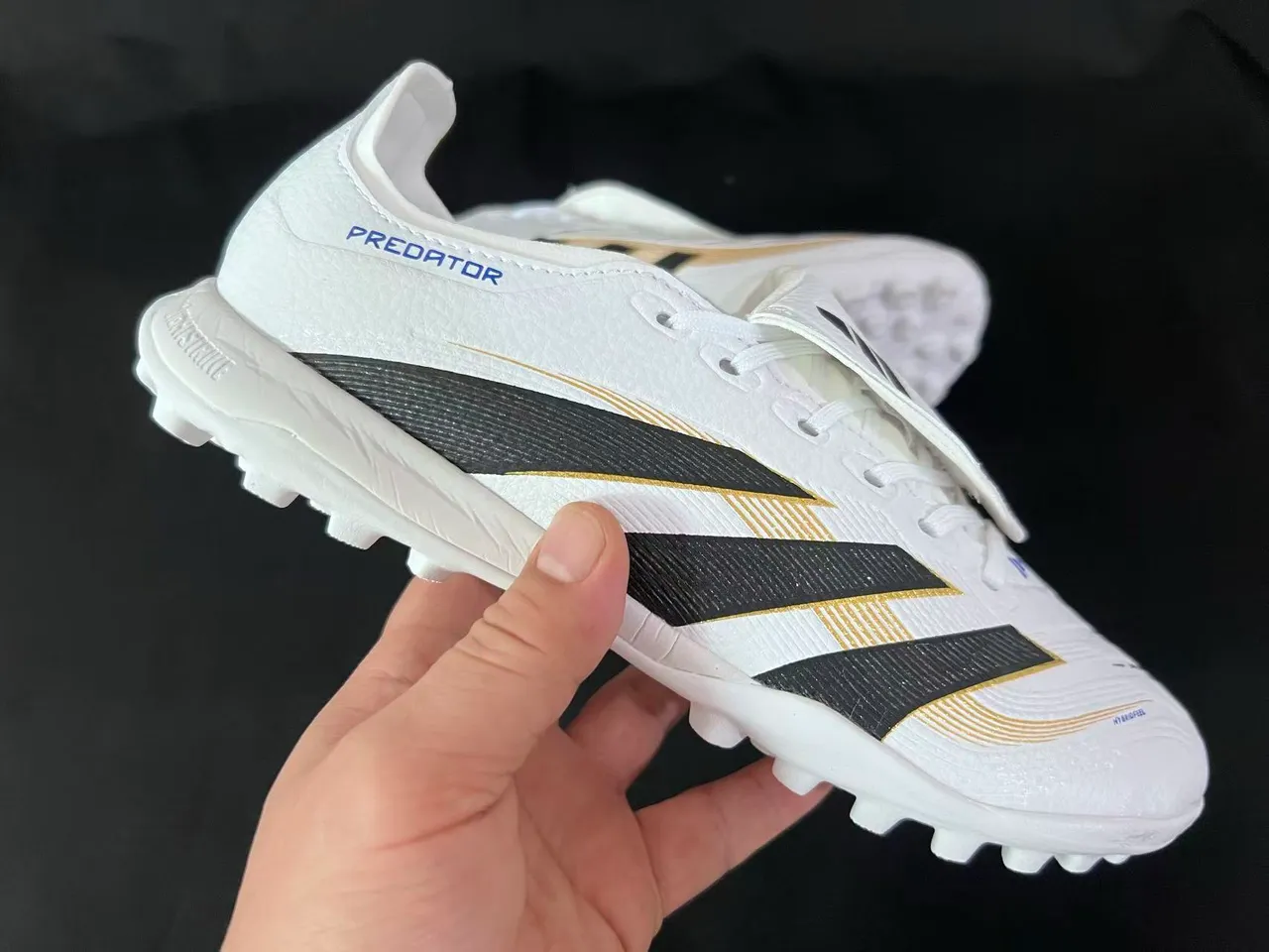 Adidas Predator Chaussures de football Turf Blanc Noir Or 6
