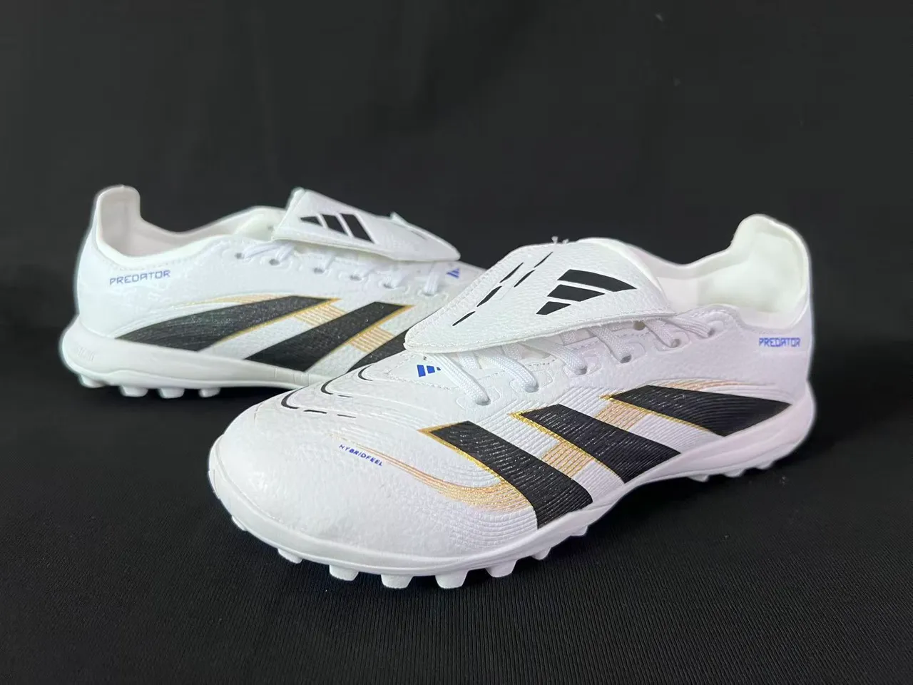 Adidas Predator Chaussures de football Turf Blanc Noir Or 7