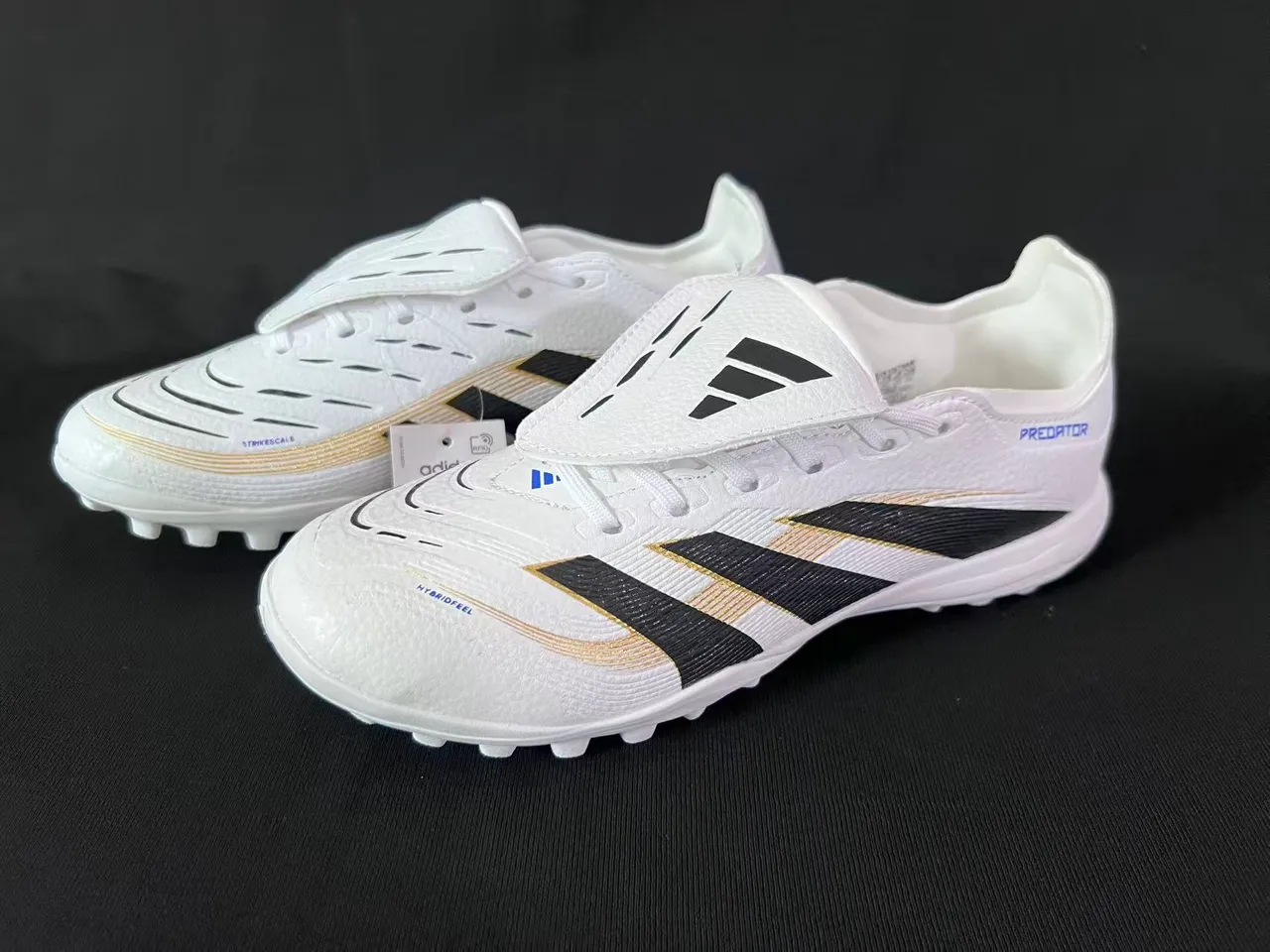 Adidas Predator Chaussures de football Turf Blanc Noir Or 10