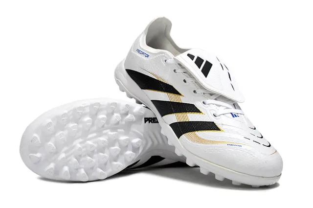 Adidas Predator Chaussures de football Turf Blanc Noir Or 12