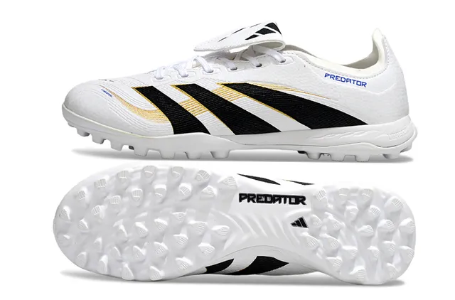 Adidas Predator Chaussures de football Turf Blanc Noir Or 14