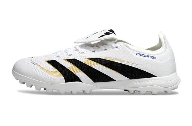 Adidas Predator Chaussures de football Turf Blanc Noir Or 17
