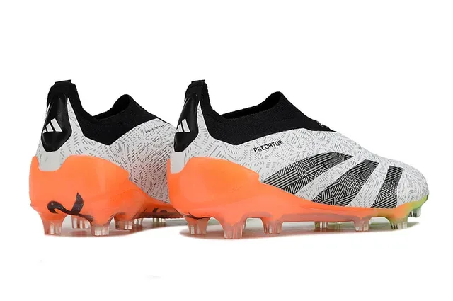 Adidas Predator chuteiras de futebol branco laranja low-cut col de meia padrão geométrico superior terra firme 3