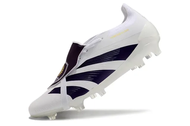 Adidas Predator Blanco Púrpura Dorado Zapatos de Fútbol para Césped Firme 3