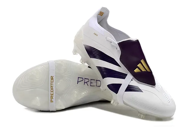 Adidas Predator Blanco Púrpura Dorado Zapatos de Fútbol para Césped Firme 4