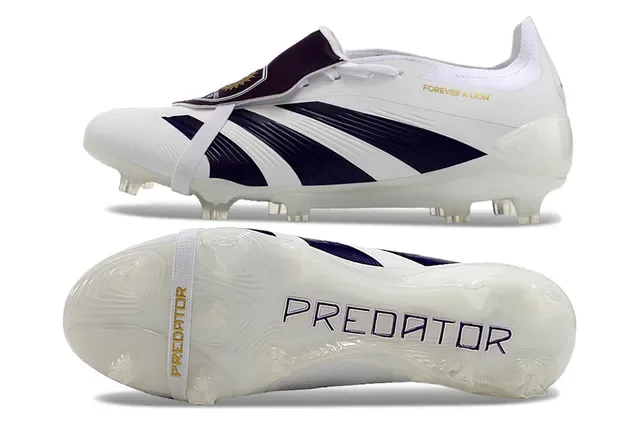 Adidas Predator Blanco Púrpura Dorado Zapatos de Fútbol para Césped Firme 6