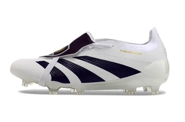 Adidas Predator Blanco Púrpura Dorado Zapatos de Fútbol para Césped Firme 7