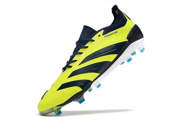 Adidas Predator Yellow Navy Chaussures de football basses à crampons pour terrain ferme 7