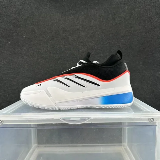 Adidas Pro Model White Blue Laceless Slip-On Construction Three-Stripe Side Overlay Lifestyle Sneakers 2